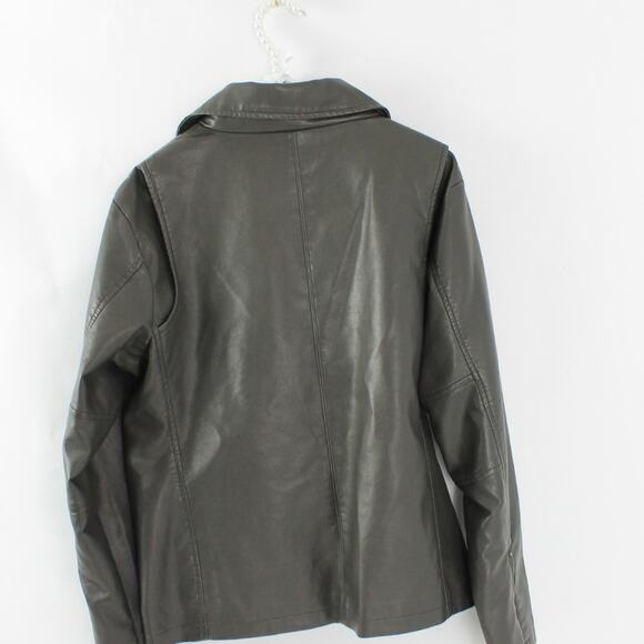 Che Bella Asymmetrical Vegan Leather Moto Jacket Size Large - Picture 4 of 6